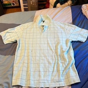 Mint Colored Checkered Polo